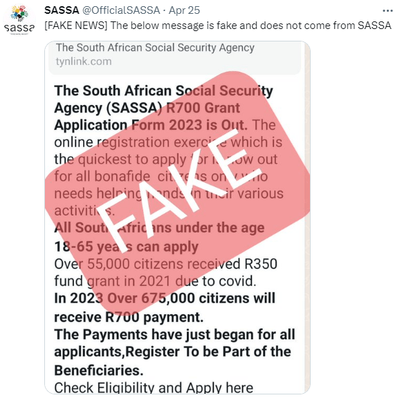 SASSA SRD grant NOT increasing to R700 - be aware of the scam