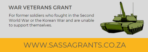 SASSA War Veterans Grant for people who served in the Second World War or the Korean War and are over 60 or disabled