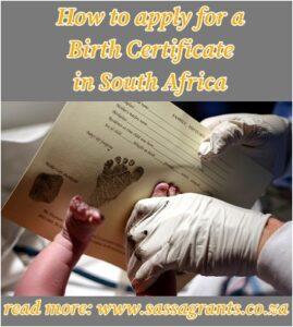 How to apply for a Birth Certificate in South Africa | SASSA Social ...